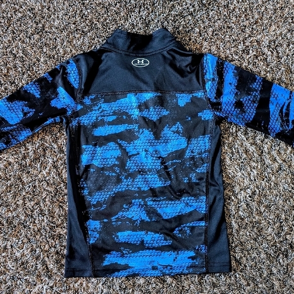 Under Armour Blue and Black Quarter-Zip Pullover - Picture 4 of 5